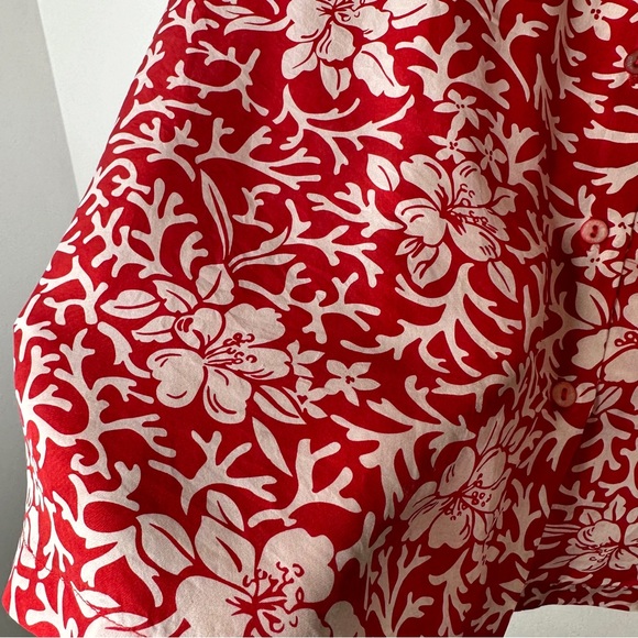 The Hawaiian Original Hilo Hattie Red Silk Shirt Medium - Picture 4 of 5